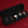 Premium 5-Slot Watch Roll Travel Case | Portable Display Organizer Box for Men & Women
