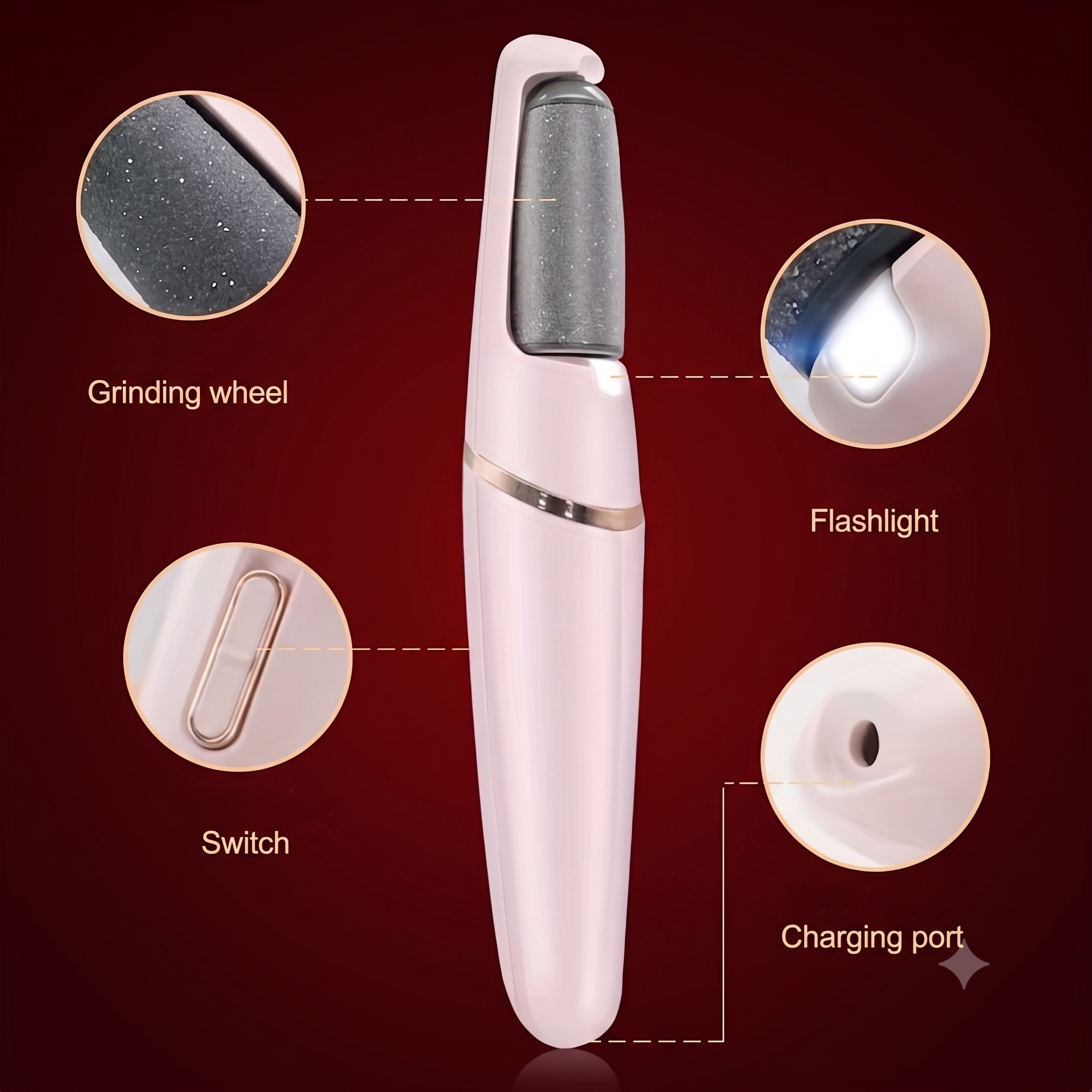 Premium Electric Foot File & Callus Remover | Automatic Pedicure Machine with LED Light