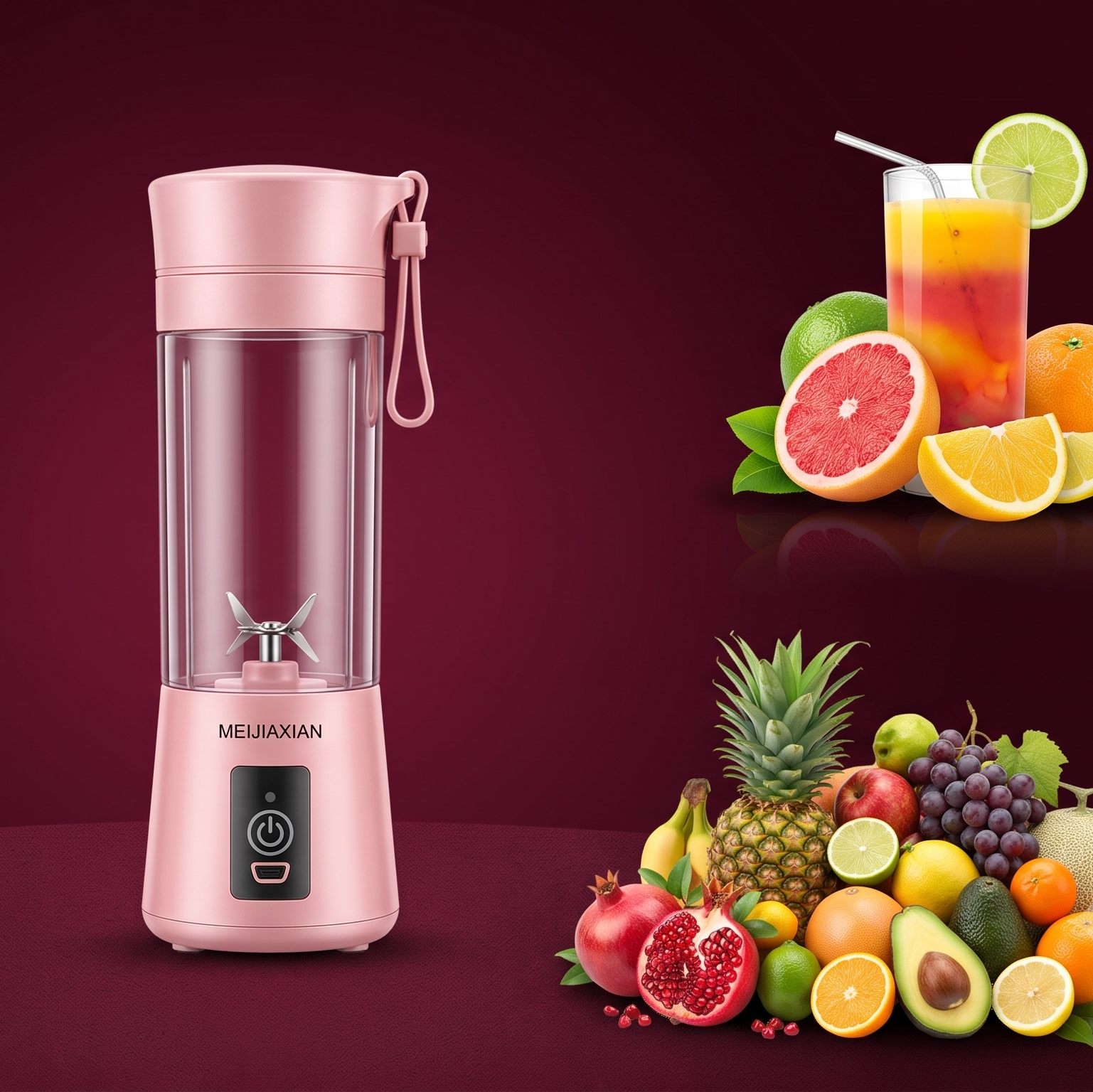 380ml Portable Juicer Cup & Mini Blender | 6-Blade USB Rechargeable Mixer