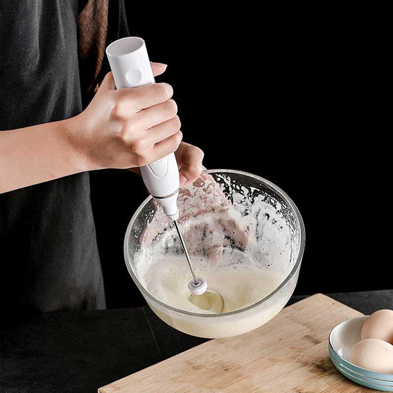 2-in-1 Rechargeable Milk Frother & Hand Mixer | USB Electric Coffee Foam Maker