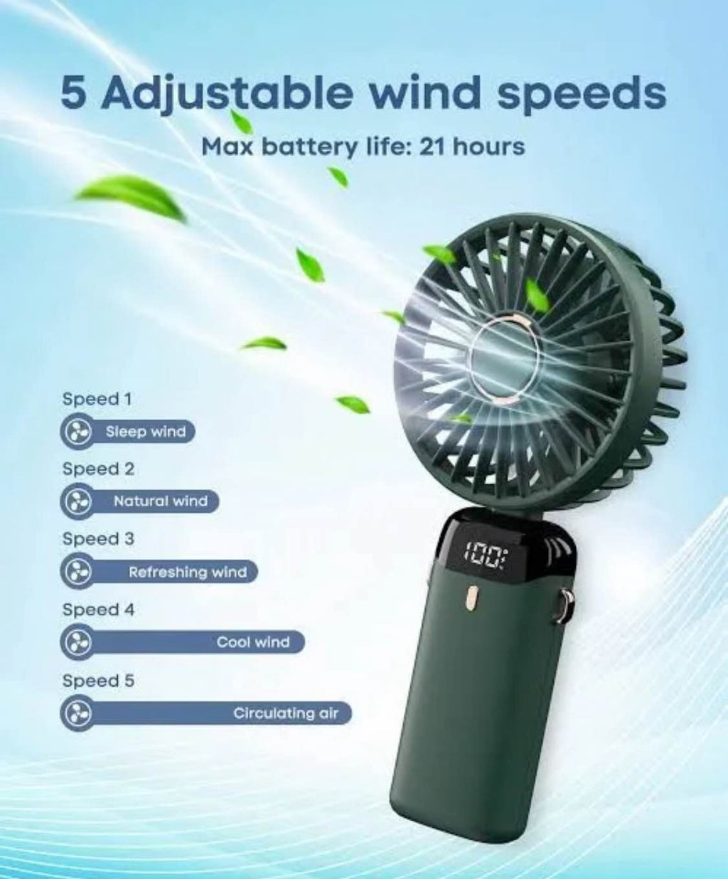 Portable Rechargeable Mini Fan (Chota Pankha) | Silent USB Desk Fan for Office & Travel
