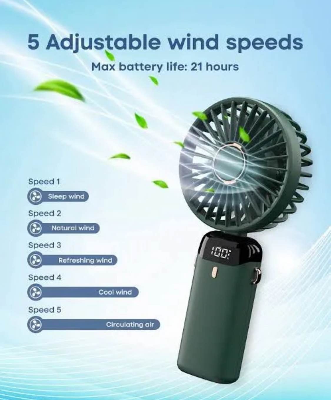 Portable Rechargeable Mini Fan (Chota Pankha) | Silent USB Desk Fan for Office & Travel
