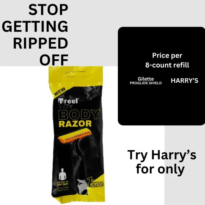 Ultimate Premium Men's Shaving Razor | Treet Tidy Black Irritation-Free Grooming
