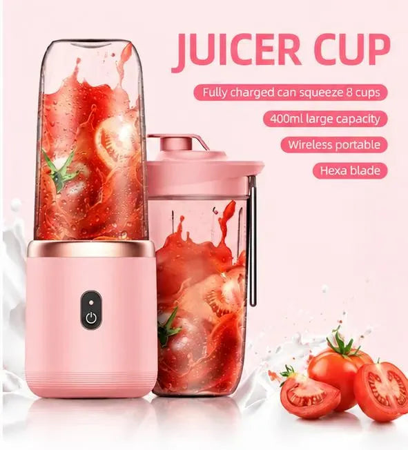 600ml Portable Electric Blender & Juicer | 6-Blade USB Rechargeable Mixer with Detachable Jug