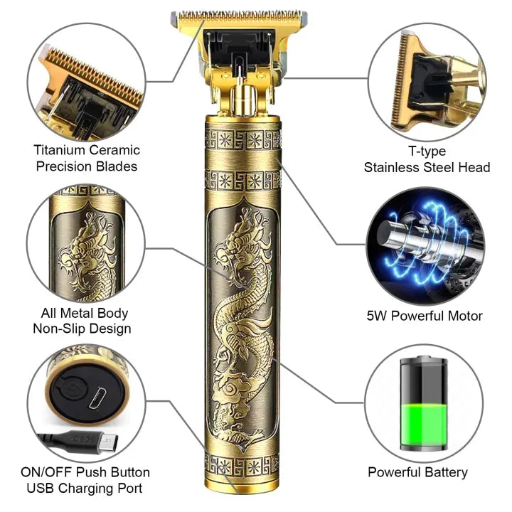 Ultimate Zero-Gapped T9 Hair Clipper | Professional Cordless Men's Grooming Kit