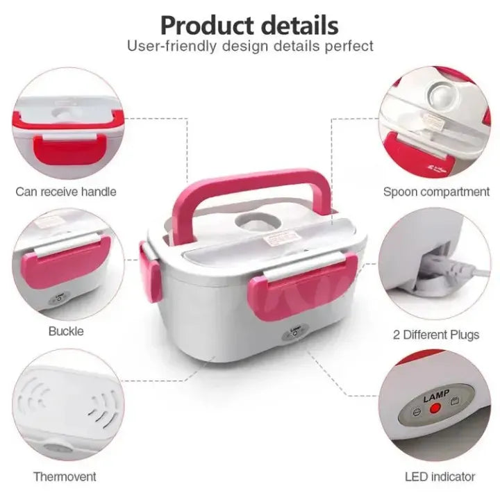 400W Electric Heated Lunch Box & Portable Food Warmer | USB Hot Meal Container for Office, Car & Travel