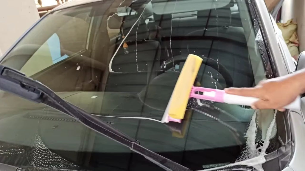 2-in-1 Double Sided Glass Squeegee & Sponge | Car & Window Cleaning Wiper