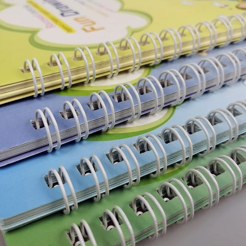SANK Reusable Magic Practice Copybook Set | 4 Kids Handwriting Books + Pen & 10 Refills