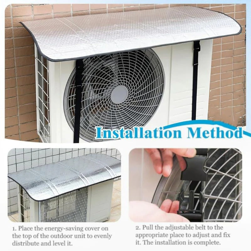 Waterproof Aluminum AC Cover for Outdoor Unit | Dust & Heat Protector (1 & 1.5 Ton)