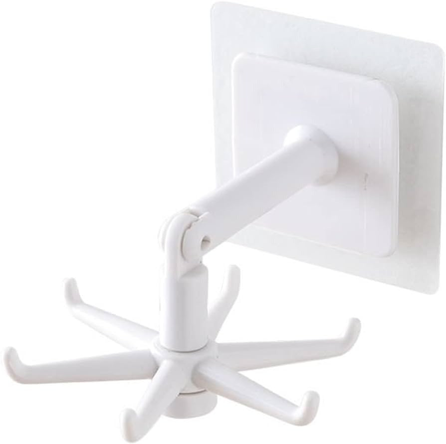 Space-Saving 360° Rotating Hook | Heavy-Duty Adhesive Multi-Purpose Hanger