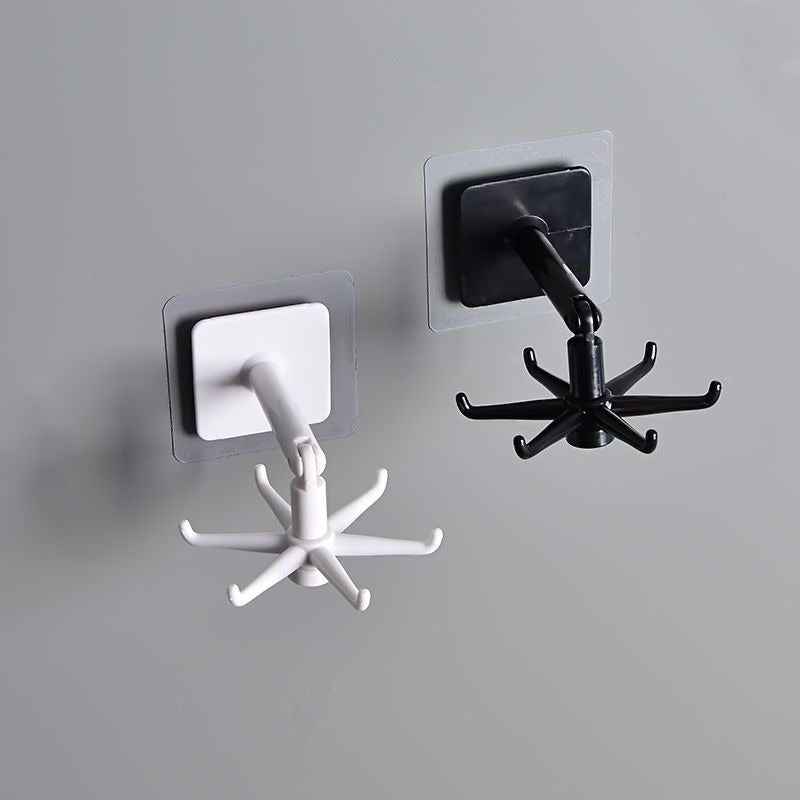 Space-Saving 360° Rotating Hook | Heavy-Duty Adhesive Multi-Purpose Hanger