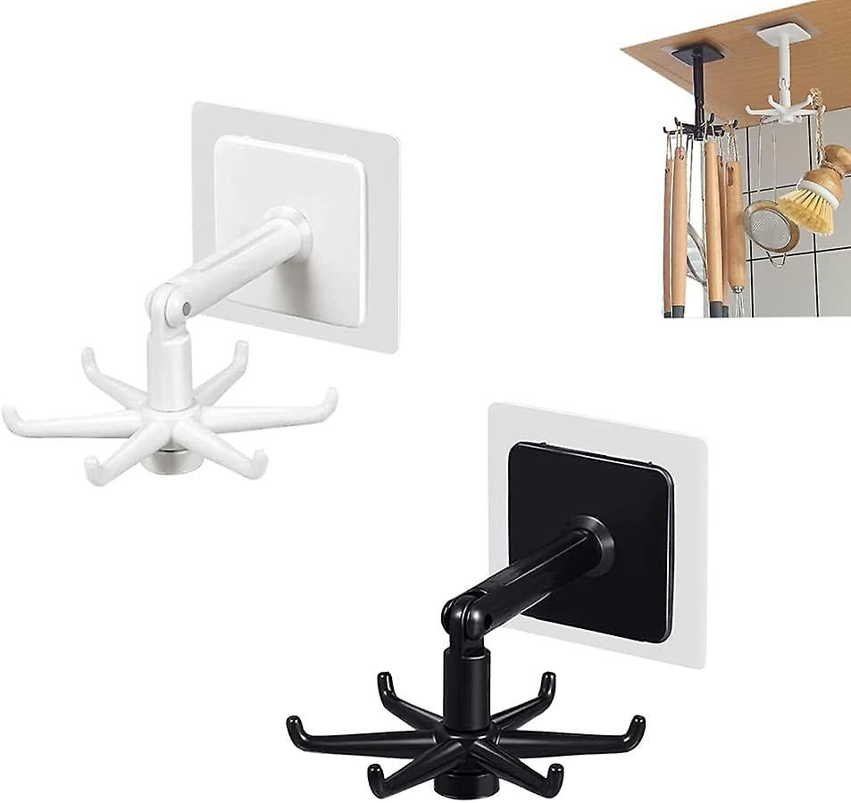 Space-Saving 360° Rotating Hook | Heavy-Duty Adhesive Multi-Purpose Hanger