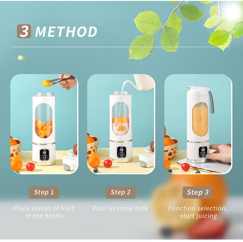 450ml Portable Juicer Blender (12-Blade) | BPA-Free Single Serve Beverage Maker