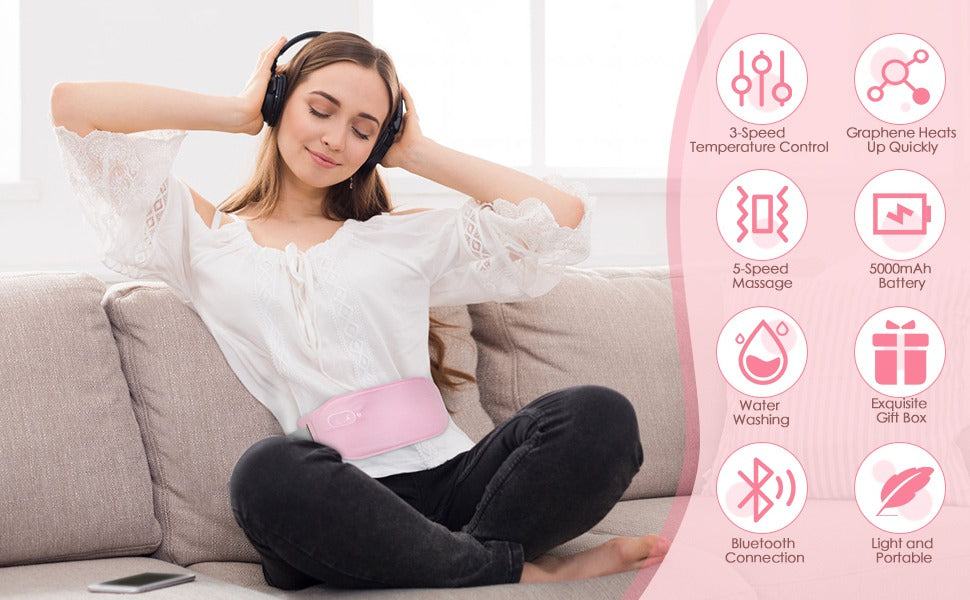 Portable Menstrual Heating Pad & Massage Belt | Electric Cramp Relief Massager