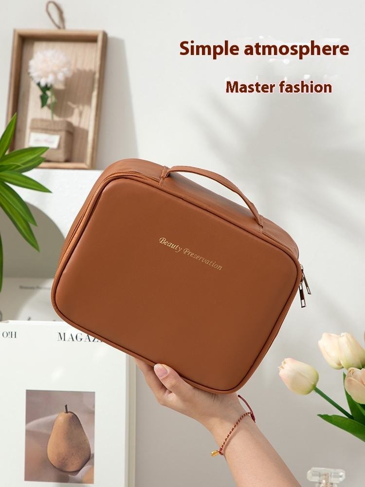 Ultimate Luxury Travel Makeup Case | Spill-Proof PU Leather Beauty Organizer
