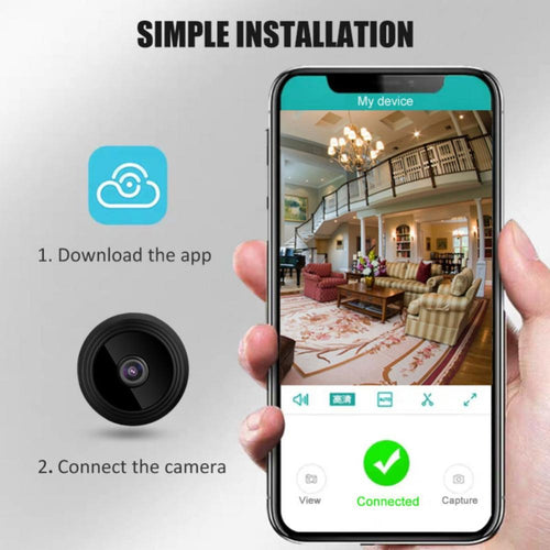 1080p HD Mini WiFi Security Camera | Wireless Indoor Surveillance & Voice Recorder
