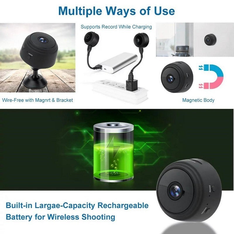 1080p HD Mini WiFi Security Camera | Wireless Indoor Surveillance & Voice Recorder