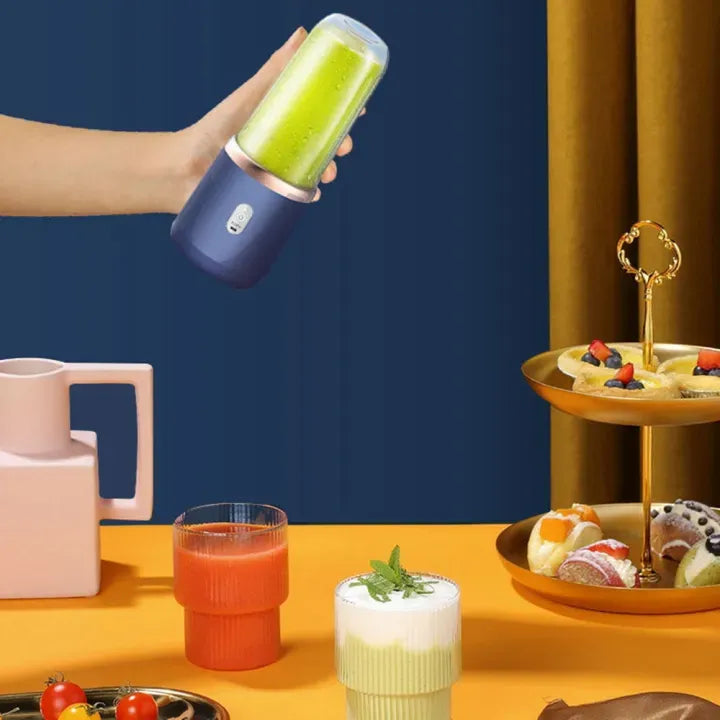 600ml Portable Electric Blender & Juicer | 6-Blade USB Rechargeable Mixer with Detachable Jug