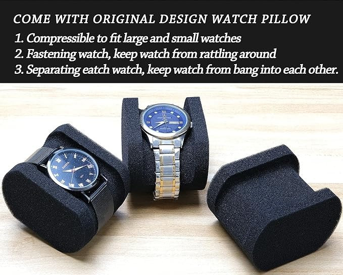 Premium 5-Slot Watch Roll Travel Case | Portable Display Organizer Box for Men & Women
