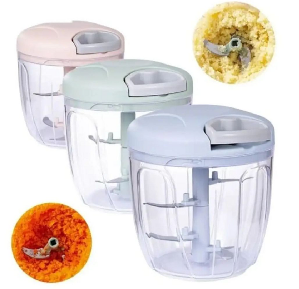Speedy 5-Blade Manual Food Chopper (900ml) | Tear-Free Onion Cutter & Veggie Slicer
