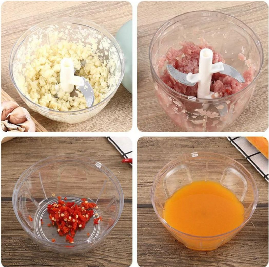 Speedy 5-Blade Manual Food Chopper (900ml) | Tear-Free Onion Cutter & Veggie Slicer