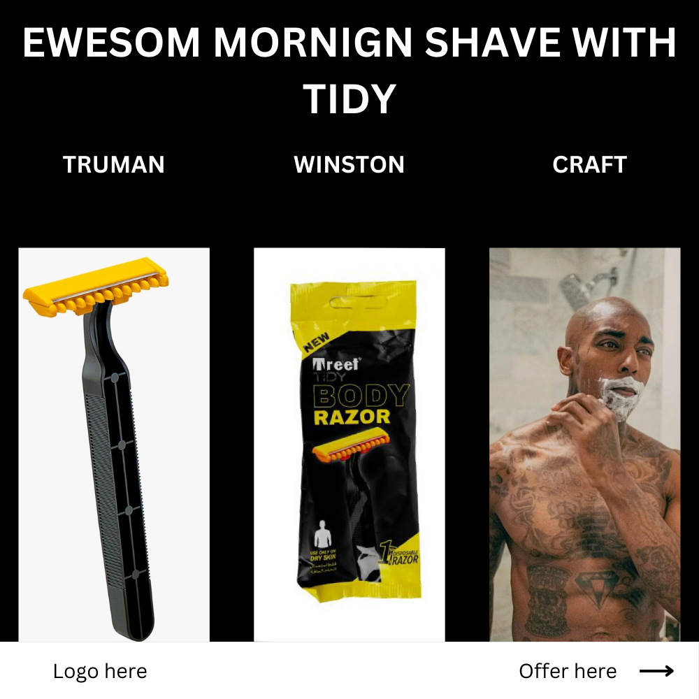 Ultimate Premium Men's Shaving Razor | Treet Tidy Black Irritation-Free Grooming