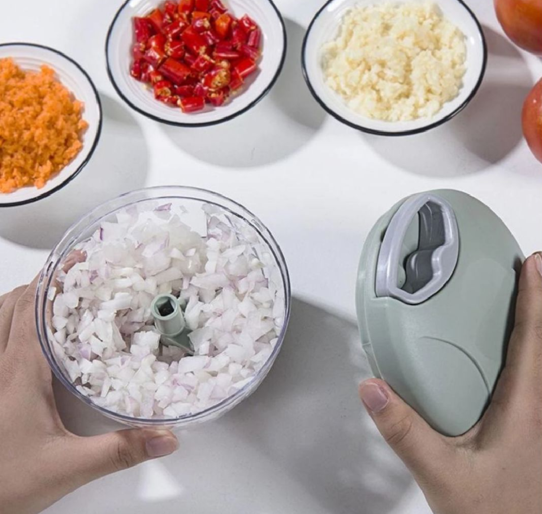Speedy 5-Blade Manual Food Chopper (900ml) | Tear-Free Onion Cutter & Veggie Slicer