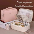 Ultimate Luxury Travel Makeup Case | Spill-Proof PU Leather Beauty Organizer